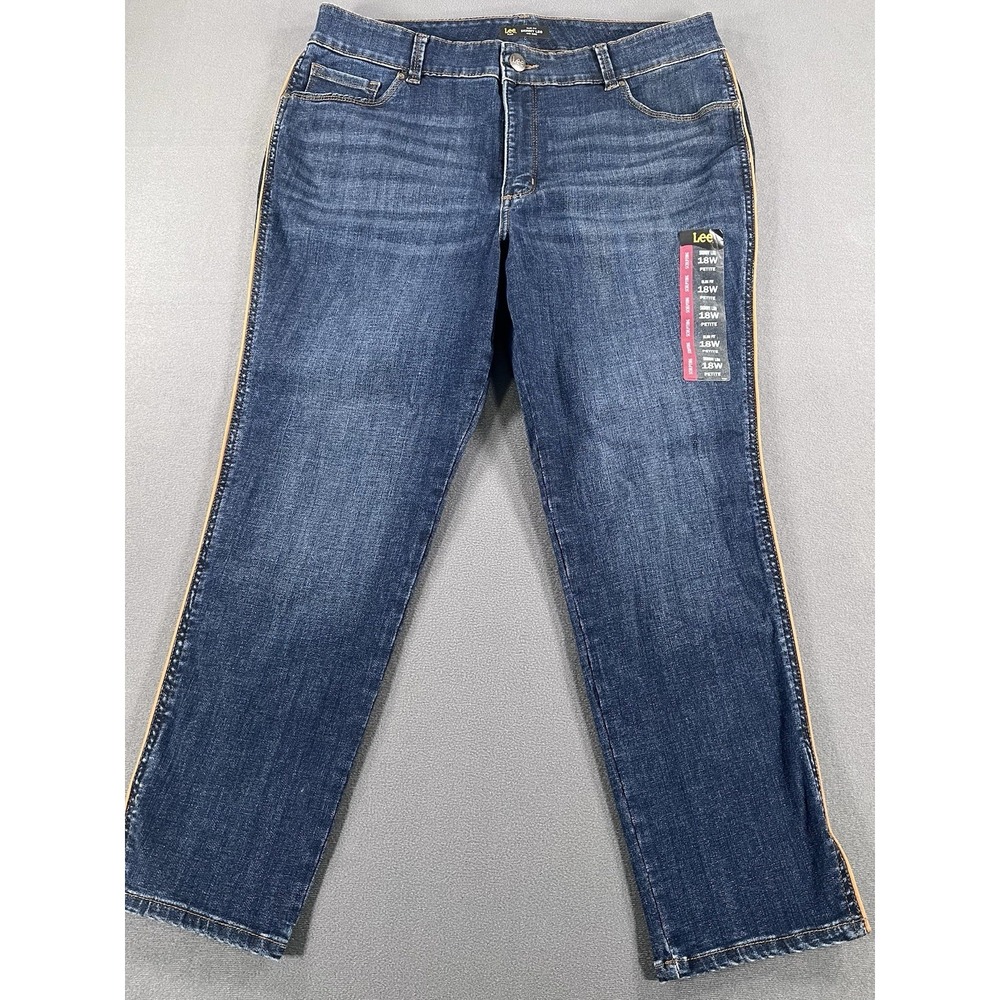 Lee Plus Sculpting Skinny Leg Slim Fit Mid Rise Jeans 18 Petite Dark Wash Denim